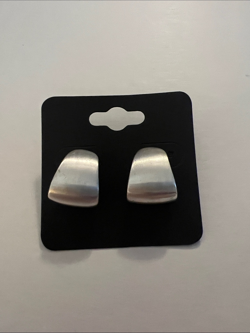 Silver-Tone Curved Rectangle Earrings - Women Accessories